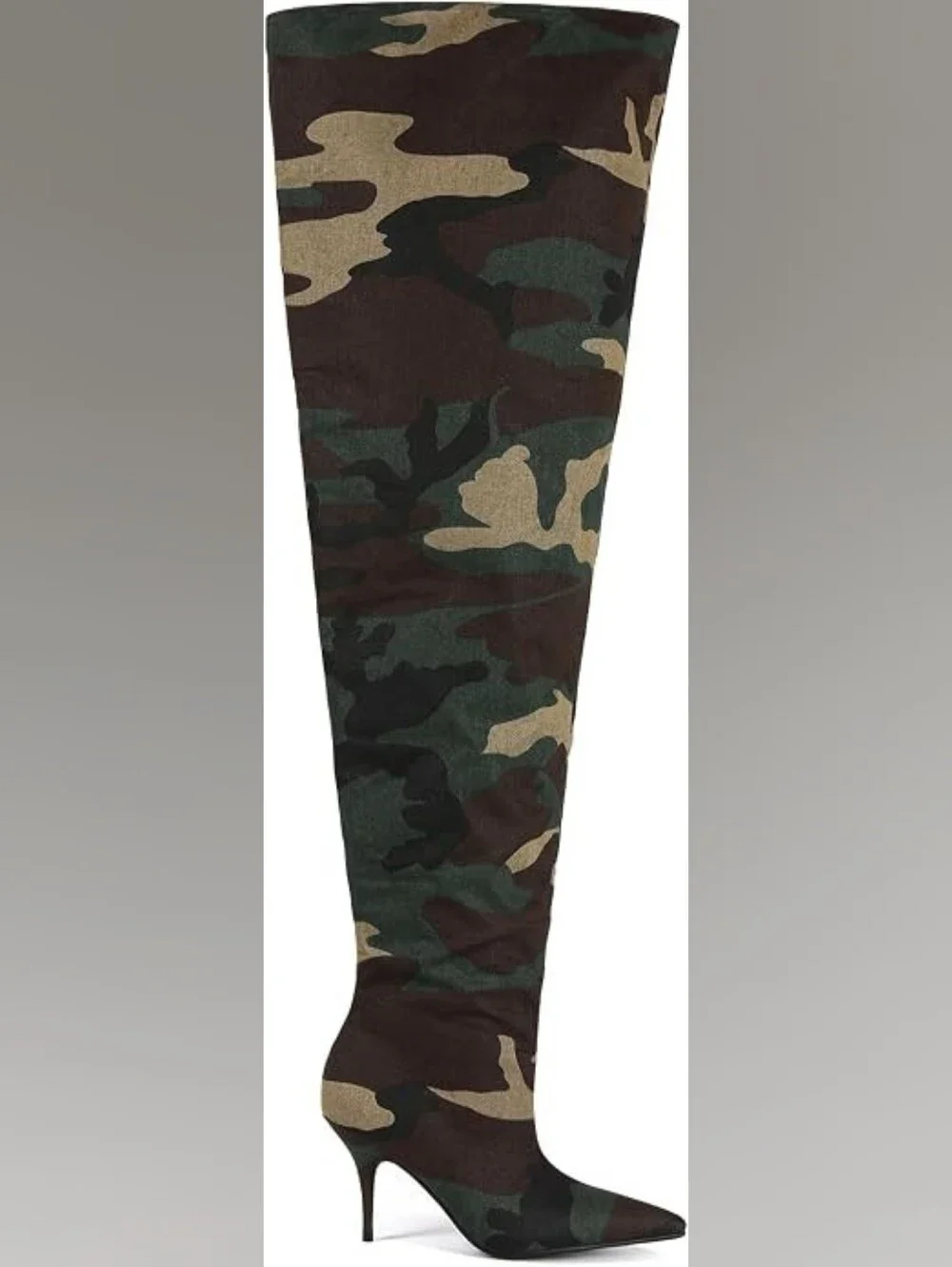 Trendy Camouflage Slouch Stiletto Knee-High Boots - Women